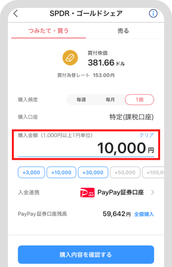 購入金額等を入力