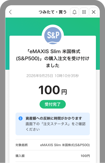 購入の完了です