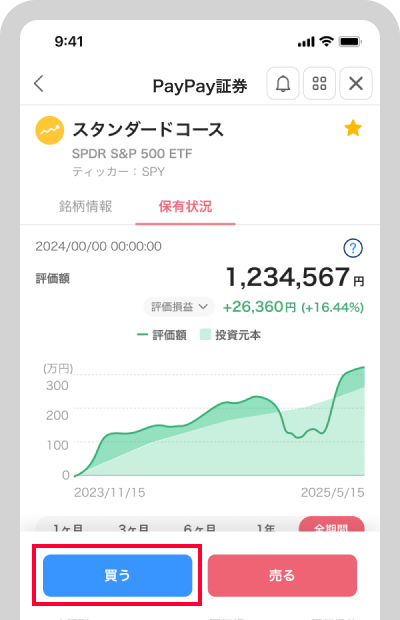[買う]を選択